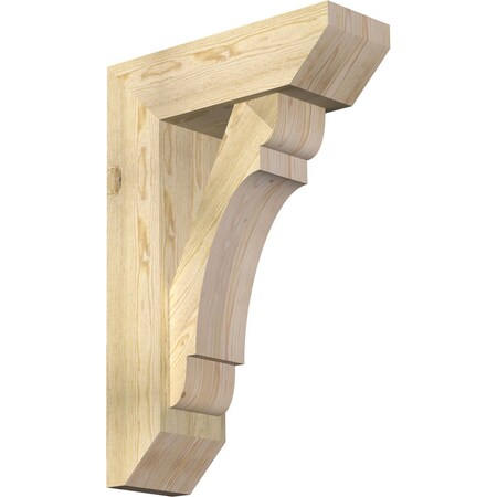 Ekena Millwork Olympic Slat Rough Sawn Bracket w/ Offset Brace, Douglas Fir, 8"W x 24"D x 36"H BKT0806X24X36OLY06RDF
